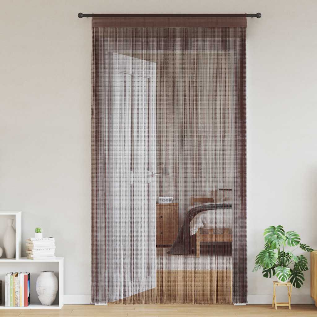 vidaXL Draperii cu franjuri, 2 buc., 100 x 250 cm, maro
