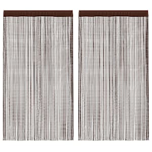 Provázkové záclony, 2 ks, 140x250 cm, hnědá - obrázek 1