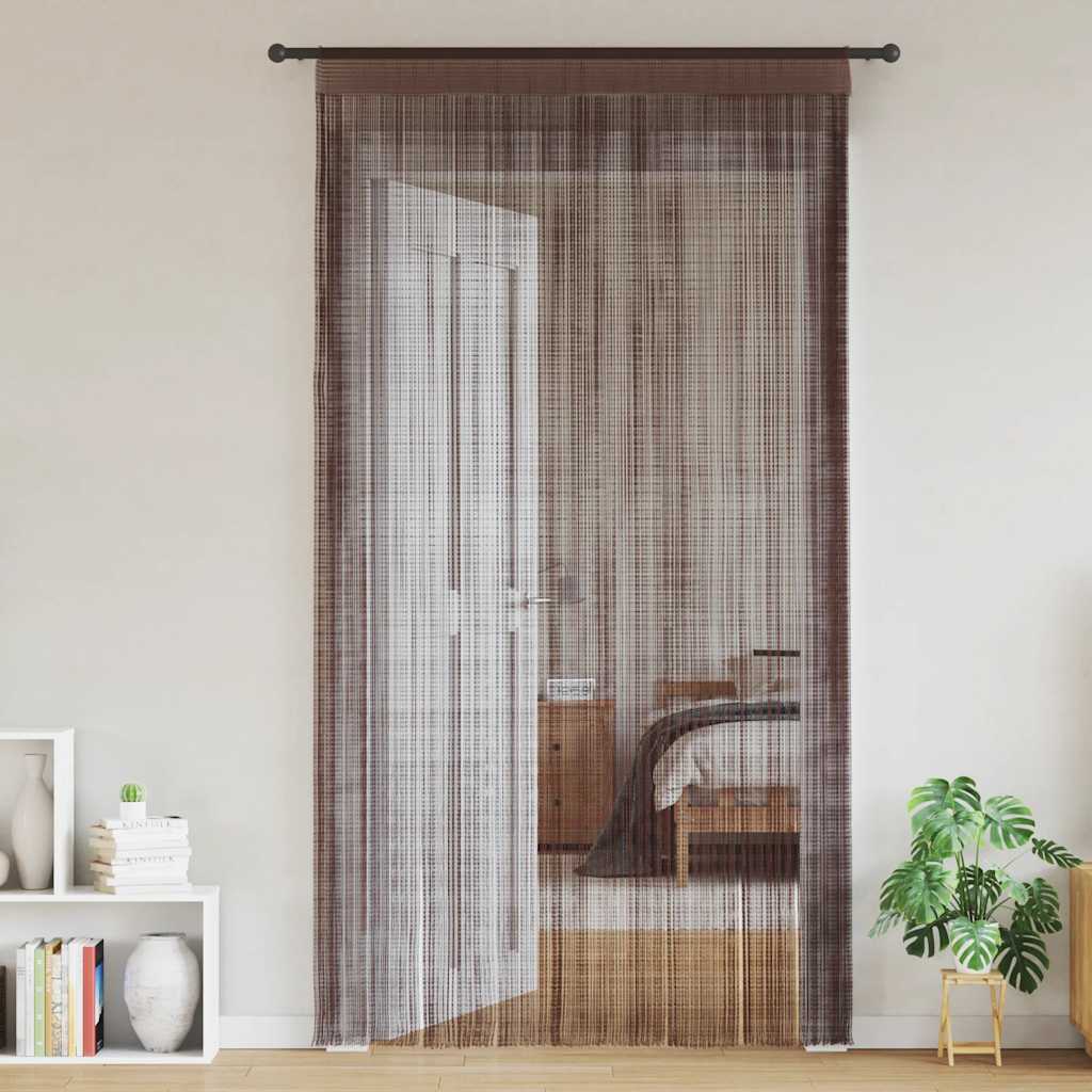 vidaXL Draadgordijnen 140x250 cm bruin 2 st afbeelding