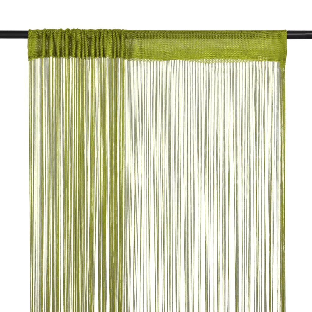 vidaXL Draperii cu franjuri, 2 buc., 100 x 250 cm, verde