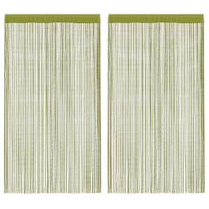 Zavese iz nitk 2 kosa 100x250 cm zelene barve
