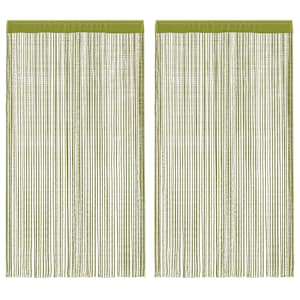 Zavese iz nitk 2 kosa 140x250 cm zelene barve