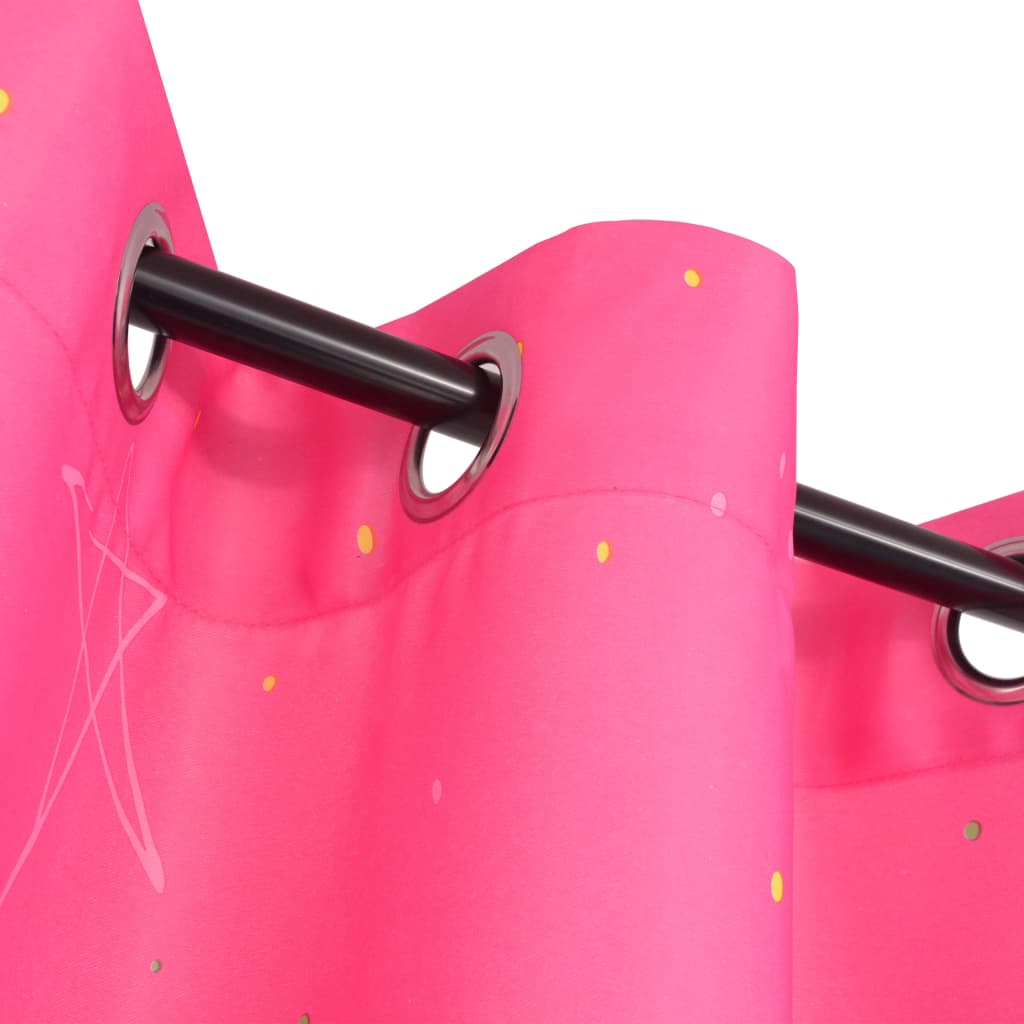 Tende Oscuranti 2 Pz Stampate Per Bambini 140x240 Cm Rosa VidaXL 12 width=274
