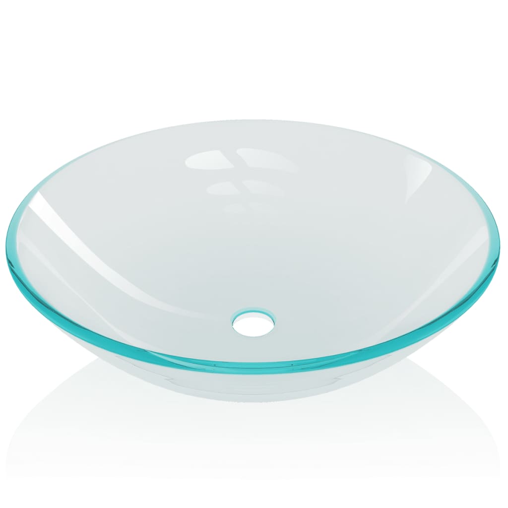 

vidaXL Wasbak gehard glas 42 cm transparant
