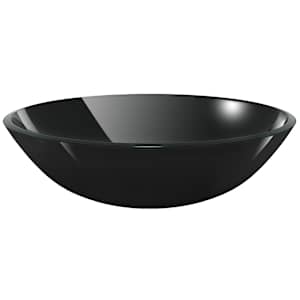 vidaXLi karastatud klaasist valamu, 42 cm, must
