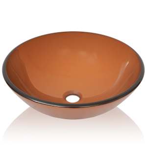 Umyvadlo z tvrzeného skla 42 cm hnědé - obrázek 3