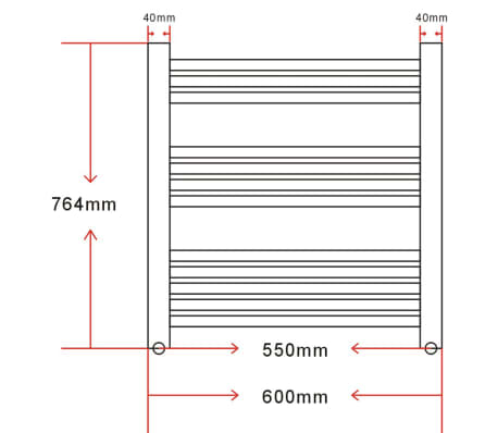 vidaXL Badkamer radiator/handdoekenrek gebogen 600x764 mm 300 W ... vidaXL Badkamer radiator/handdoekenrek gebogen 600x764 mm 300 W ...