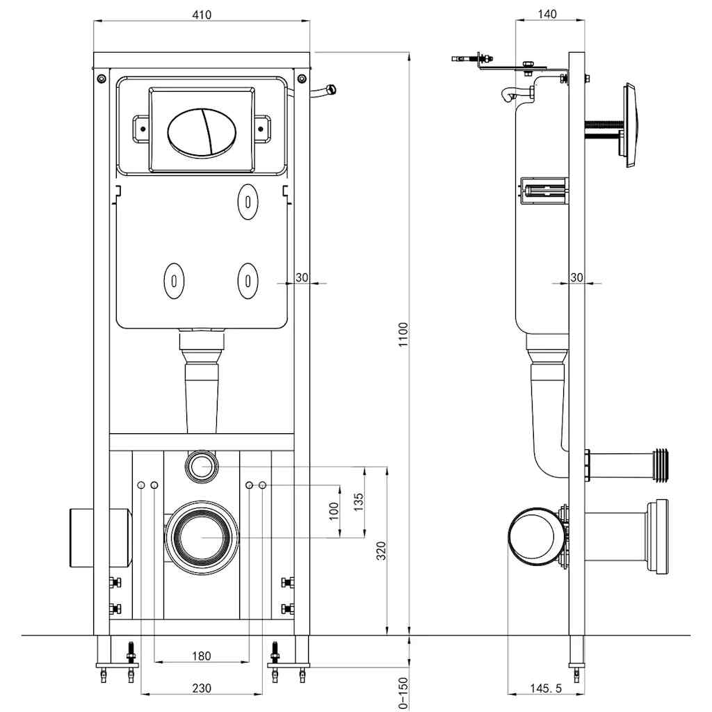 Concealed High Cistern 11 L 41x14x(110-125) Cm VidaXL 18 width=274