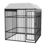 vidaXL Heavy-Duty Outdoor Dog Kennel with Roof 76.8"x76.8"x90.6"