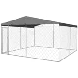 vidaXL Outdoor Dog Kennel with Roof 13'x13'
