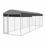 vidaXL Zunanji pasji boks s streho 8x2 m