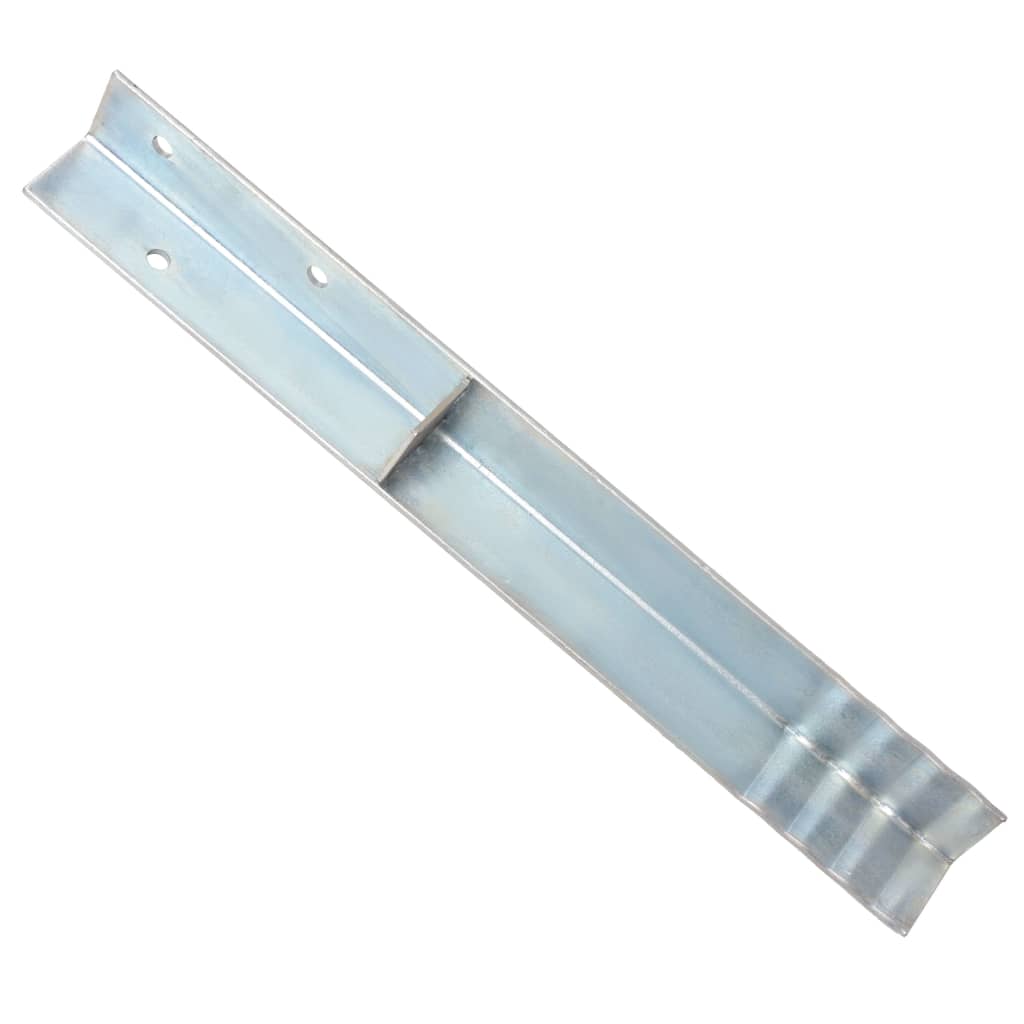 

vidaXL Grondanker L-vormig 5x5x50 cm gegalvaniseerd staal 2 st