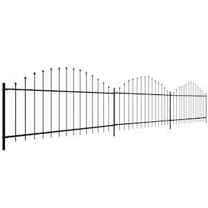 vidaXL Lauko tvora su iečių vir&scaron;ugal., juoda, (0,75-1)x6m, plienas