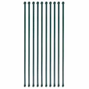 vidaXL aiapostid 10 tk, 1 m, metallist, roheline