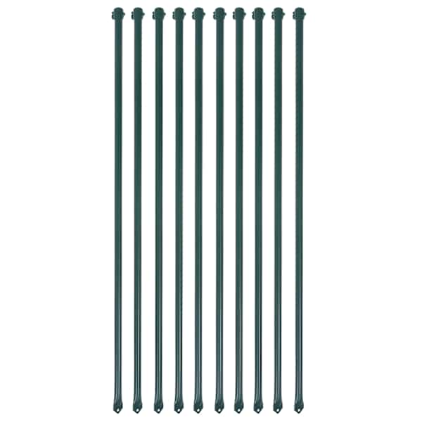 vidaXL aiapostid 10 tk, 1 m, metallist, roheline