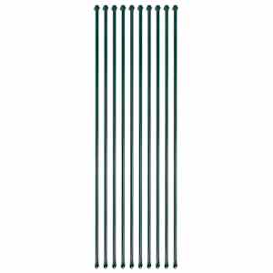 Plotové sloupky, 10 ks, kov, 1,5 m, zelené - obrázek 1