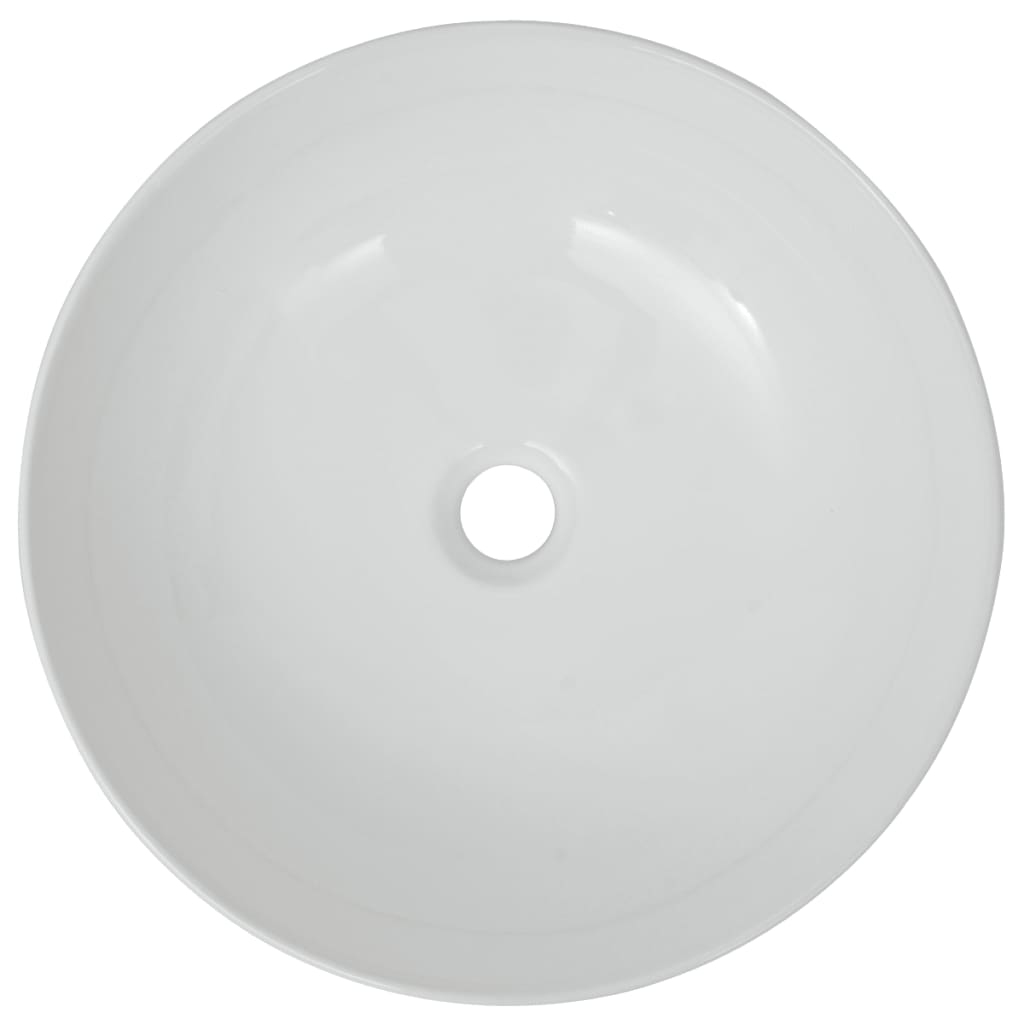 vidaXL Chiuvetă de baie din ceramică, rotundă, 41,5 x 13,5 cm, alb