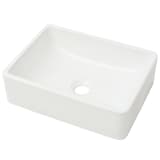 vidaXL Basin Rectangular Ceramic White 16.1"x11.8"x4.7"
