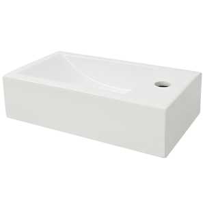 Umyvadlo otvor na baterii obdélníkové keramické bílé 46x25,5x12cm - obrázek 3