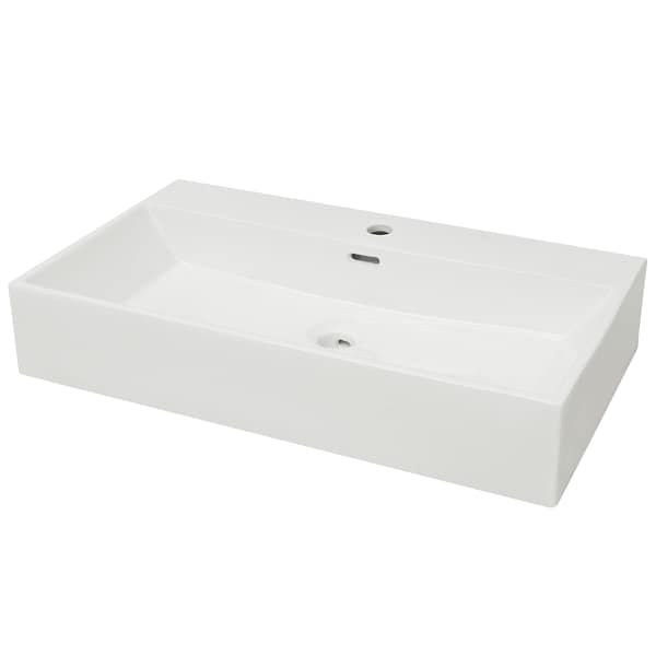 vidaXLi keraamiline valamu kraaniavaga 76 x 42,5 x 14,5 cm valge