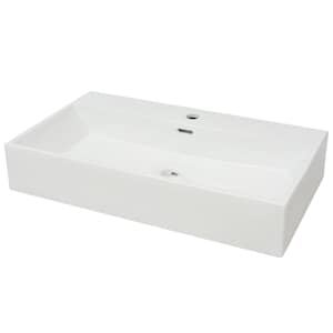 Umyvadlo s otvorem na baterii keramické bílé 76x42,5x14,5 cm - obrázek 2
