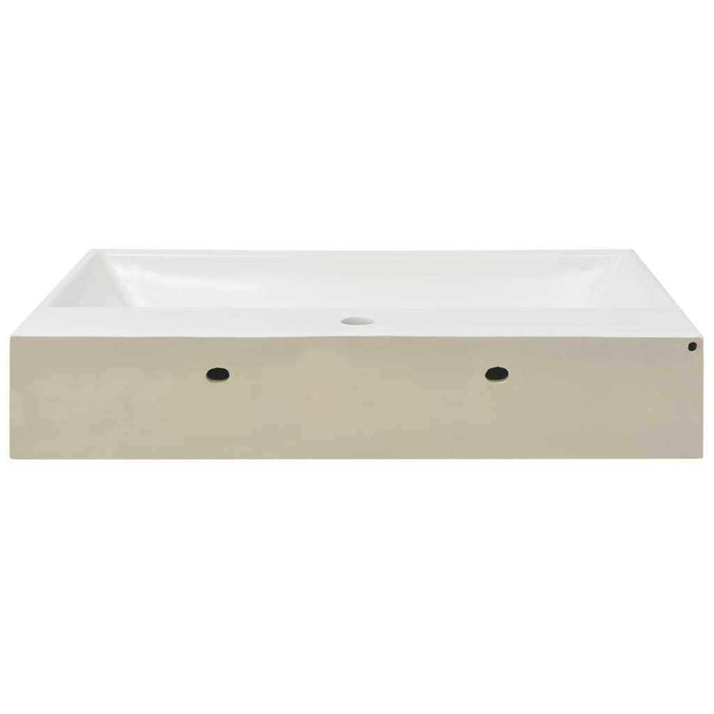 vidaXL Basin with Faucet Hole Ceramic White 29.9"x16.7"x5.7"