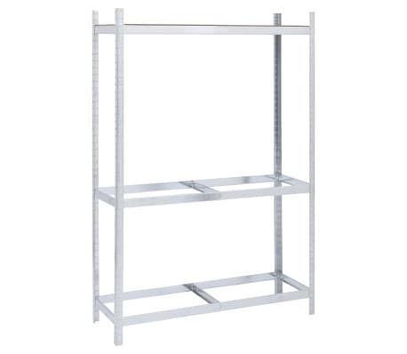 Vidaxl Tyre Rack Steel Galvanised Silver Tyre Holders Storage