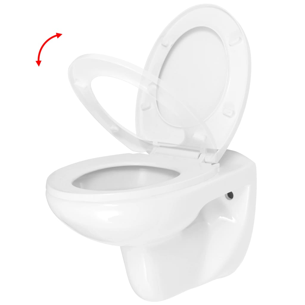 VidaXL - vidaXL Hangend toilet met soft-close toiletbril keramiek wit