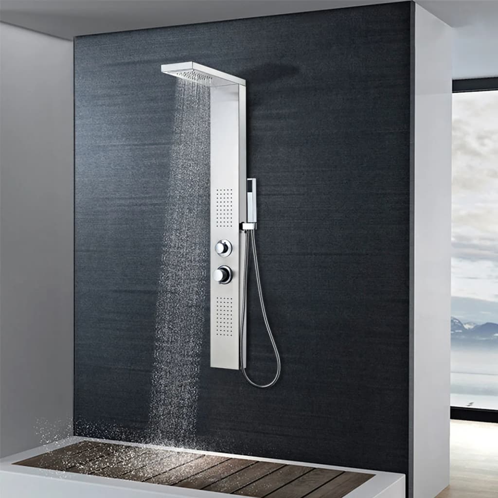 vidaXL Sistem panel de duș, pătrat, oțel inoxidabil vidaxl.ro