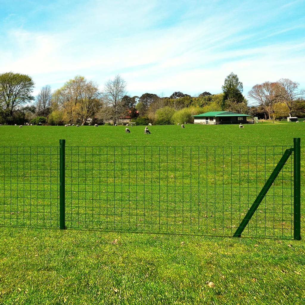 vidaXL Eurozaun Stahl 10 x 0,8 m Grün