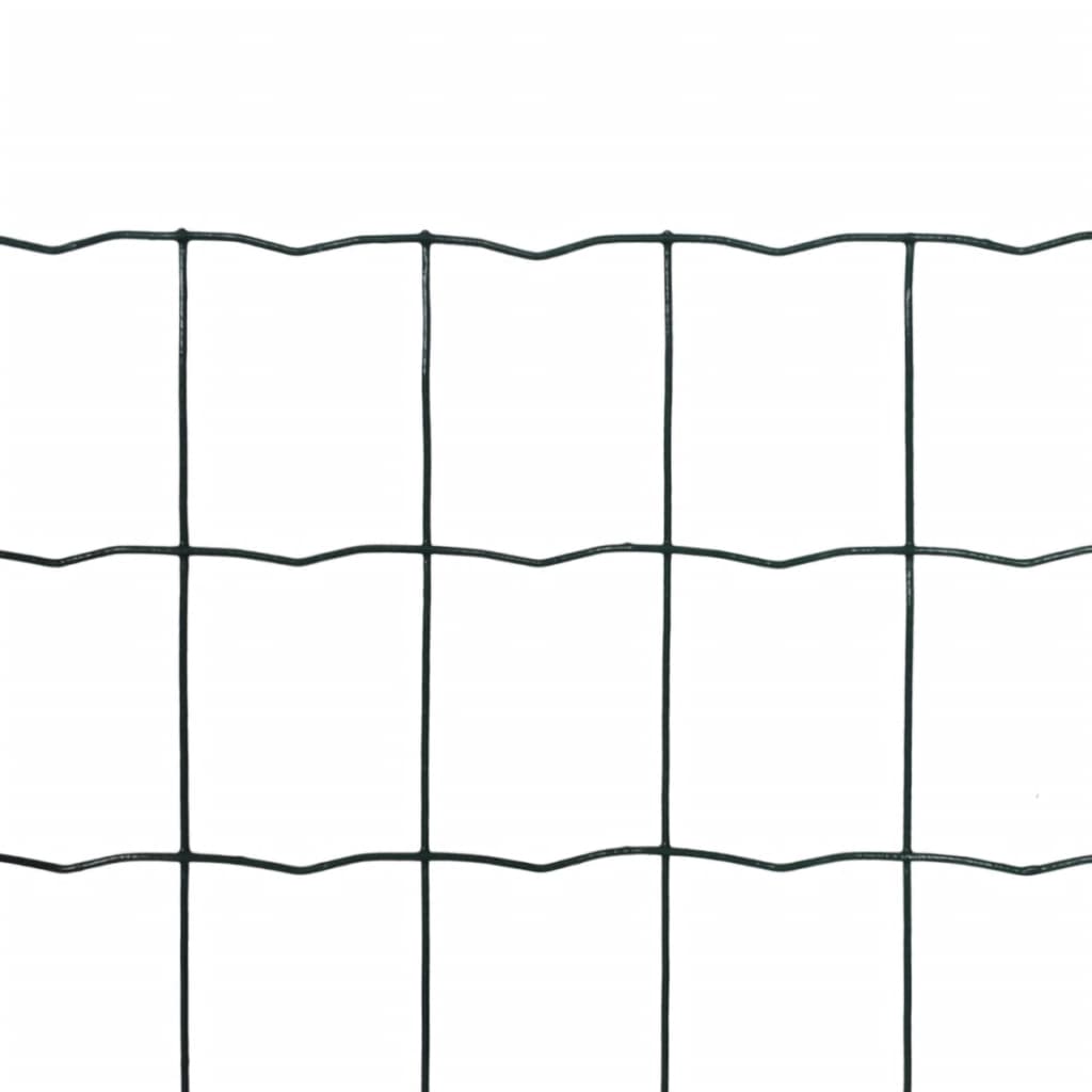 vidaXL Euro Fence Steel 10x1.96 m Green