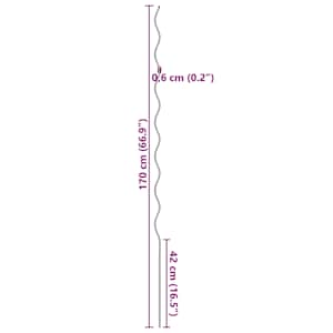 50 ks spirálové tyče k rostlinám 170 cm pozinkovaná ocel - obrázek 9