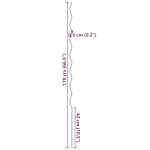 20 ks spirálové tyče k rostlinám 170 cm pozinkovaná ocel - obrázek 9