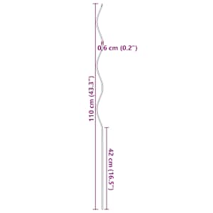 20 ks spirálové tyče k rostlinám 110 cm pozinkovaná ocel - obrázek 1
