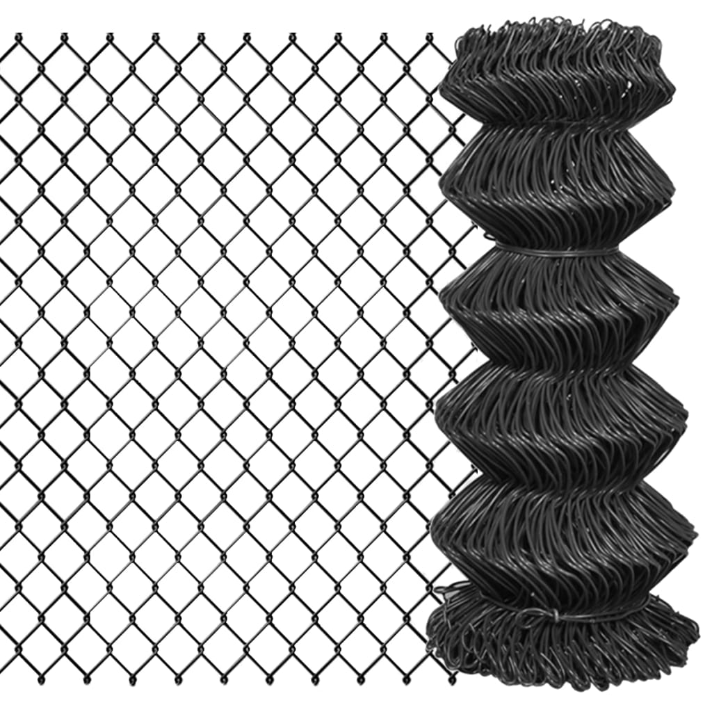 vidaXL Gard plasă de sârmă, gri, 25 x 0,8 m, oțel vidaxl.ro