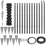 vidaXL Chain-Link Fence Set with Spike Anchors 1.25x25 m Grey