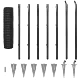 vidaXL Conjunto de cerca com espigões 10x1,7 m aço cinzento