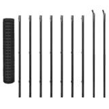 vidaXL Conjunto de cerca 10x1,5 m aço cinzento