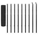 vidaXL Conjunto de cerca 10x1,96 m aço cinzento