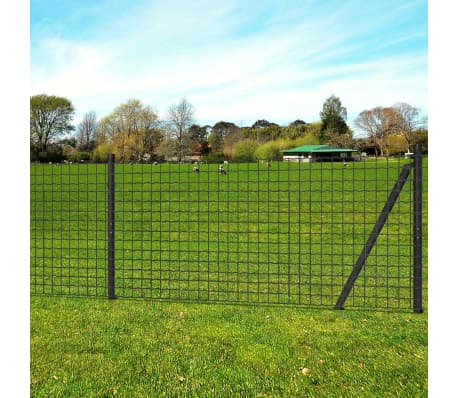 vidaXL Euro ogrodzenie, stalowe, 25 x 1,2 m, szare