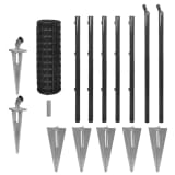 vidaXL Euro Fence Set with Ground Spikes 10x0.8 m Steel Grey