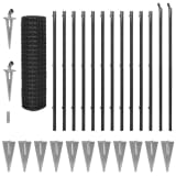 vidaXL Euro Fence Set with Ground Spikes 25x1.5 m Steel Grey