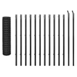 vidaXL Euro Fence Set 25x1.2 m Steel Grey