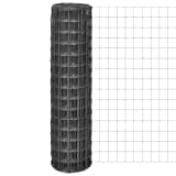 vidaXL Euro Fence 25x1.5 m with 100x100 mm Mesh Steel Grey