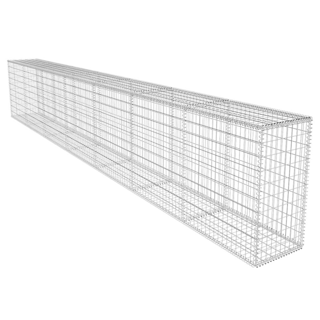 horganyzott acél gabion fal fedéllel 600 x 50 x 100 cm