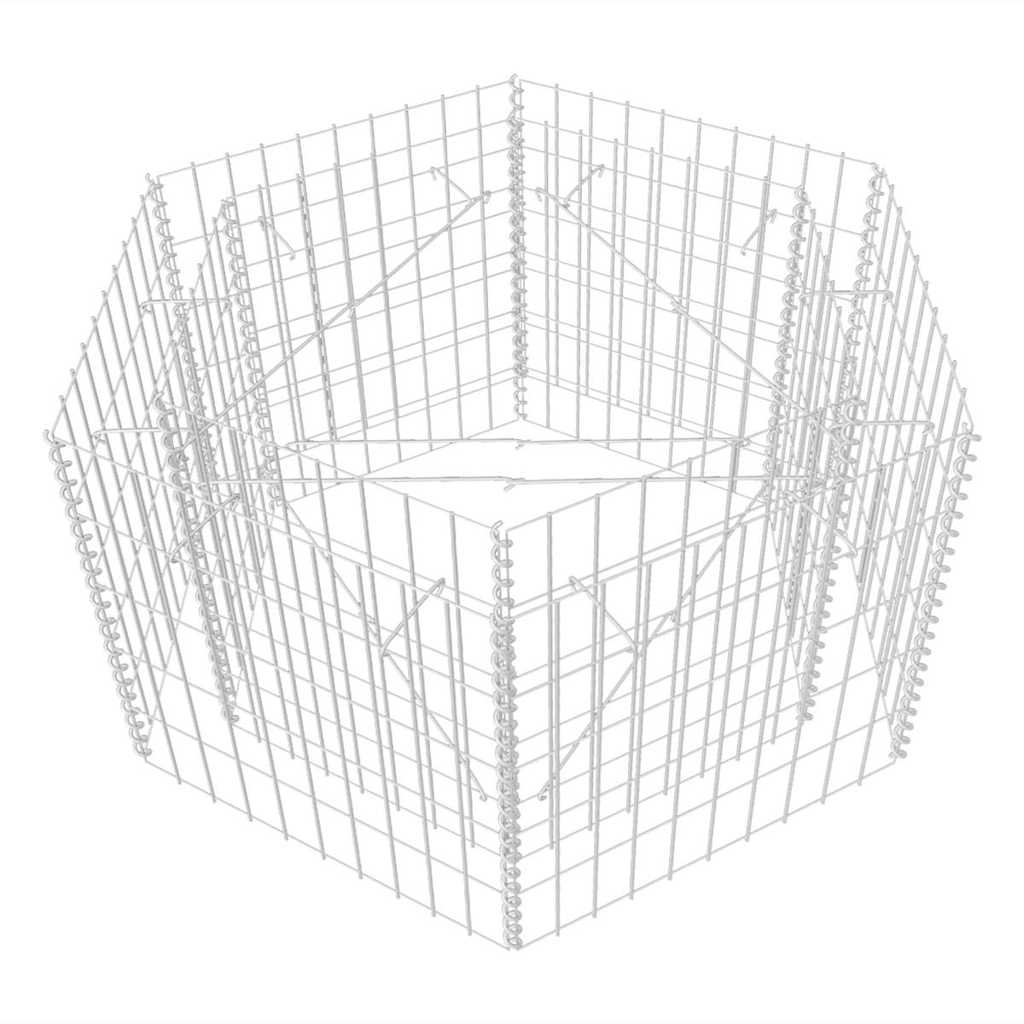 hatszögletű gabion magaságyás 100 x 90 x 50 cm