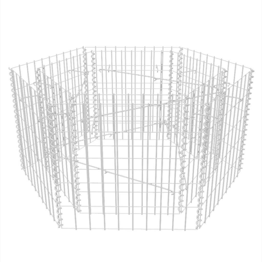 Hatszögletű gabion magaságyás 100 x 90 x 50 cm 