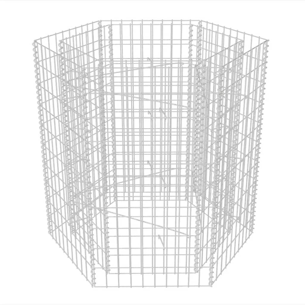 Hatszögletű gabion magaságyás 100 x 90 x 100 cm 