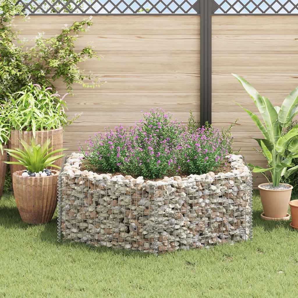 vidaXL Gabion plantenbak verhoogd zeshoekig 160x140x50 cm afbeelding
