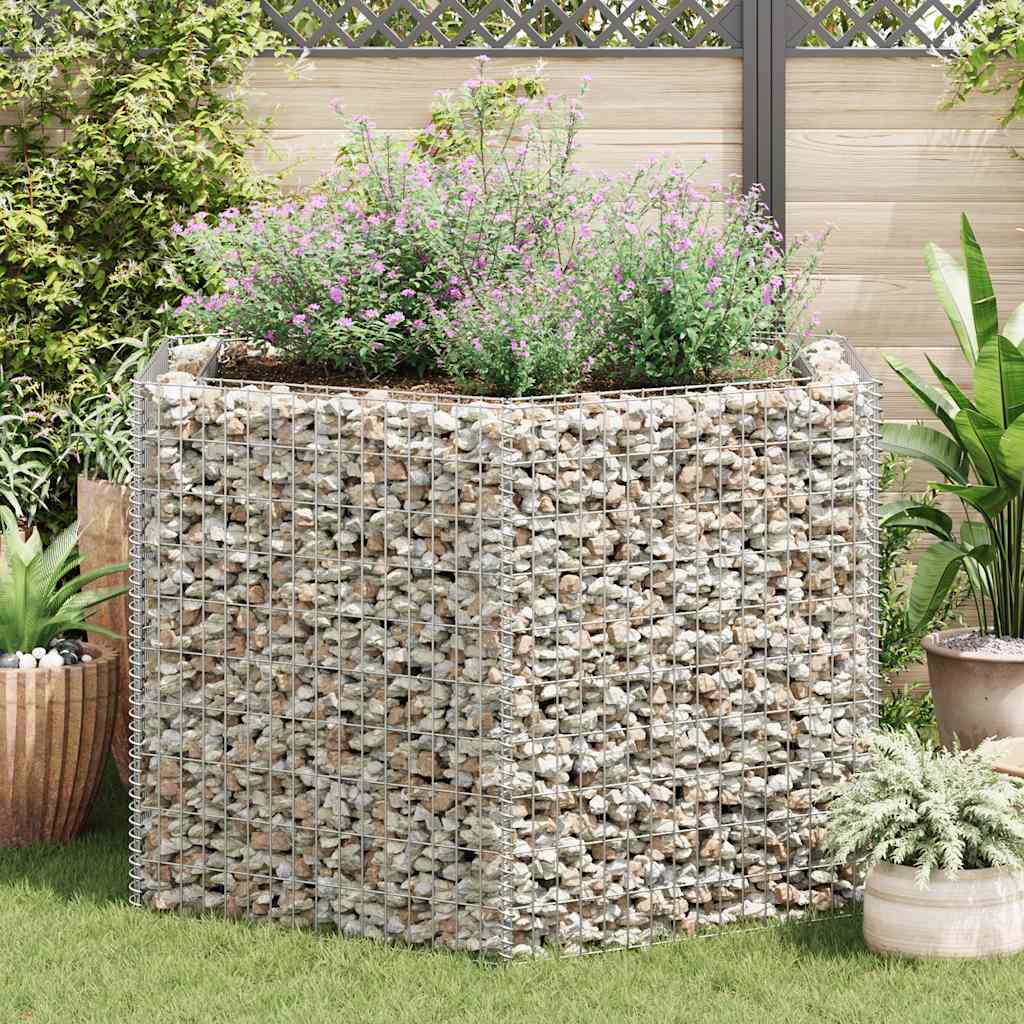 vidaXL Korotettu kuusikulmainen gabion-/kivikorikehys 160x140x100 cm